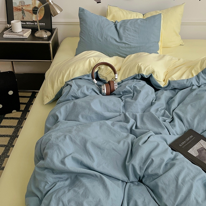 91家纺网 家纺一手货源 找家纺 梦卓家纺 2025爆款ins风超柔褶皱亲肤磨毛水洗棉四件套 浪漫地中海