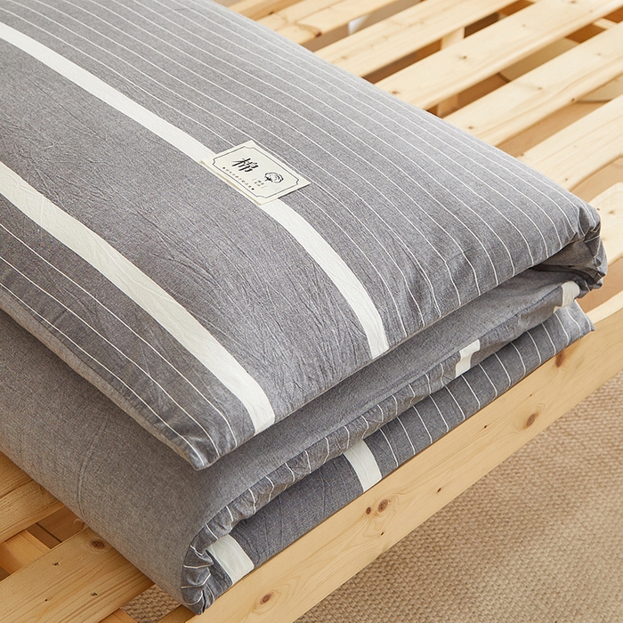 91家纺网 家纺一手货源 找家纺 2024新款水洗棉可拆洗棉花学生床垫床褥垫褥子床垫 灰白条