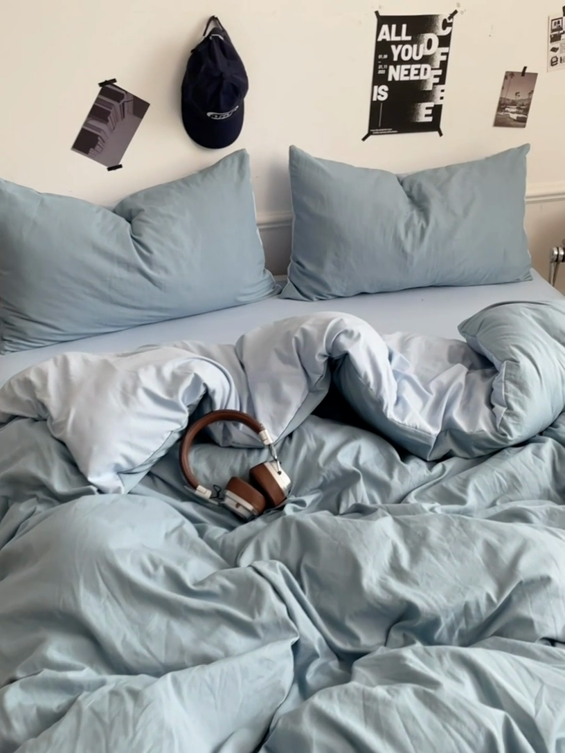 91家纺网 家纺一手货源 找家纺 梦卓家纺 2025爆款ins风超柔褶皱亲肤磨毛水洗棉四件套 绵绵豆冰