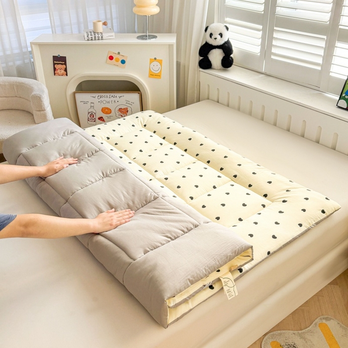 91家纺网 家纺一手货源 找家纺 魅图家纺 2025新款A类云朵棉印花棉花软床垫床褥子 爱心