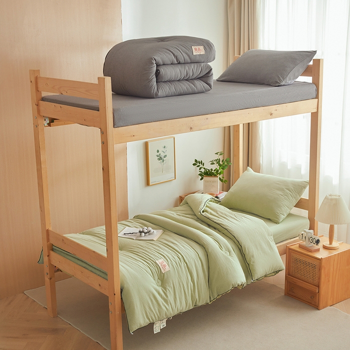 91家纺网 家纺一手货源 找家纺 熙宴家纺 2025新款水洗棉嵌绳款100%新疆棉花被 豆绿