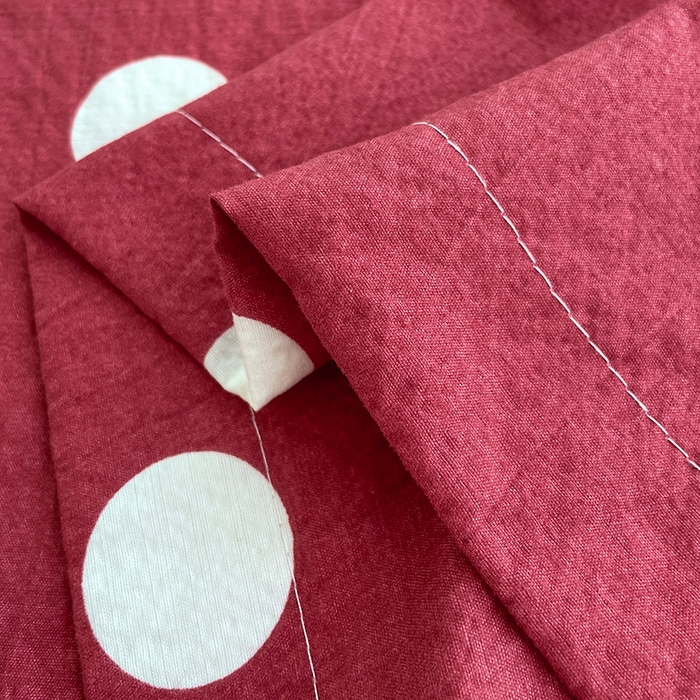 91家纺网 家纺一手货源 找家纺 梦舒羽 2025新款双层纱双人枕套情侣学生长枕芯套枕头内胆套-缤纷波点 波点-大红色