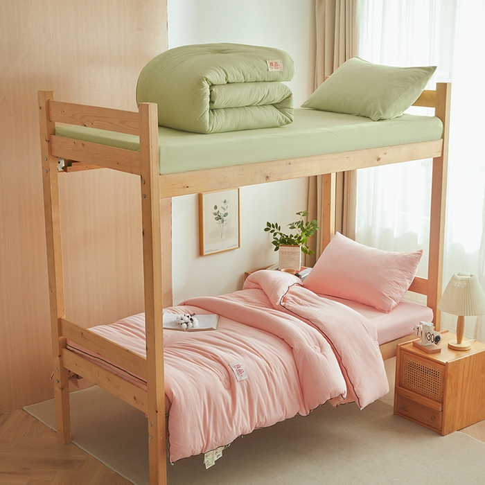 91家纺网 家纺一手货源 找家纺 熙宴家纺 2025新款水洗棉嵌绳款100%新疆棉花被 粉玉