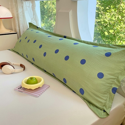 91家纺网 家纺一手货源 找家纺 （总）梦舒羽 2025新款双层纱双人枕套情侣学生长枕芯套枕头内胆套-缤纷波点