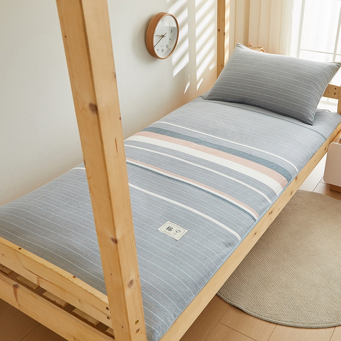 91家纺网 家纺一手货源 找家纺 2024新款水洗棉可拆洗棉花学生床垫床褥垫褥子床垫 流年灰