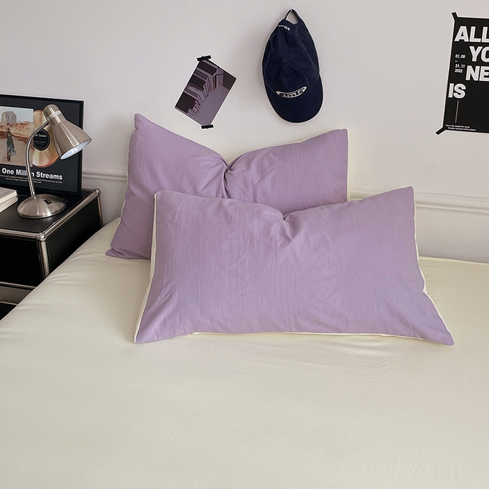 91家纺网 家纺一手货源 找家纺 梦卓家纺 2025爆款ins风超柔褶皱亲肤磨毛水洗棉四件套 芋泥啵啵