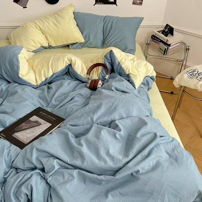 91家纺网 家纺一手货源 找家纺 梦卓家纺 2025爆款ins风超柔褶皱亲肤磨毛水洗棉四件套 浪漫地中海