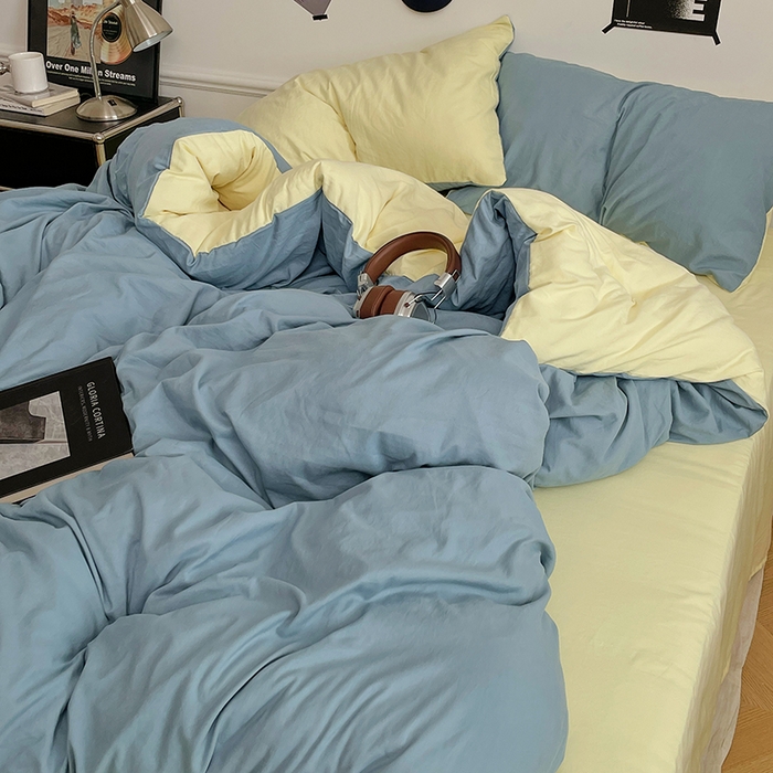 91家纺网 家纺一手货源 找家纺 梦卓家纺 2025爆款ins风超柔褶皱亲肤磨毛水洗棉四件套 浪漫地中海