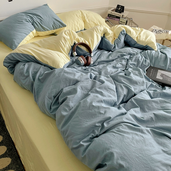 91家纺网 家纺一手货源 找家纺 梦卓家纺 2025爆款ins风超柔褶皱亲肤磨毛水洗棉四件套 浪漫地中海