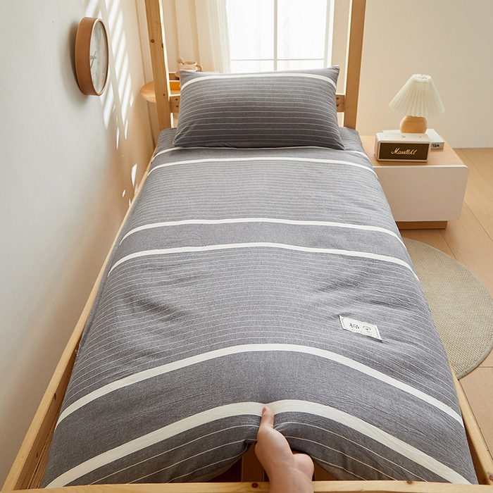 91家纺网 家纺一手货源 找家纺 2024新款水洗棉可拆洗棉花学生床垫床褥垫褥子床垫 灰白条