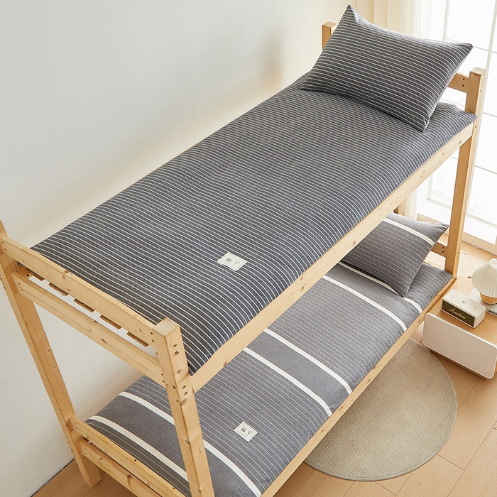 91家纺网 家纺一手货源 找家纺 2024新款水洗棉可拆洗棉花学生床垫床褥垫褥子床垫 灰白条