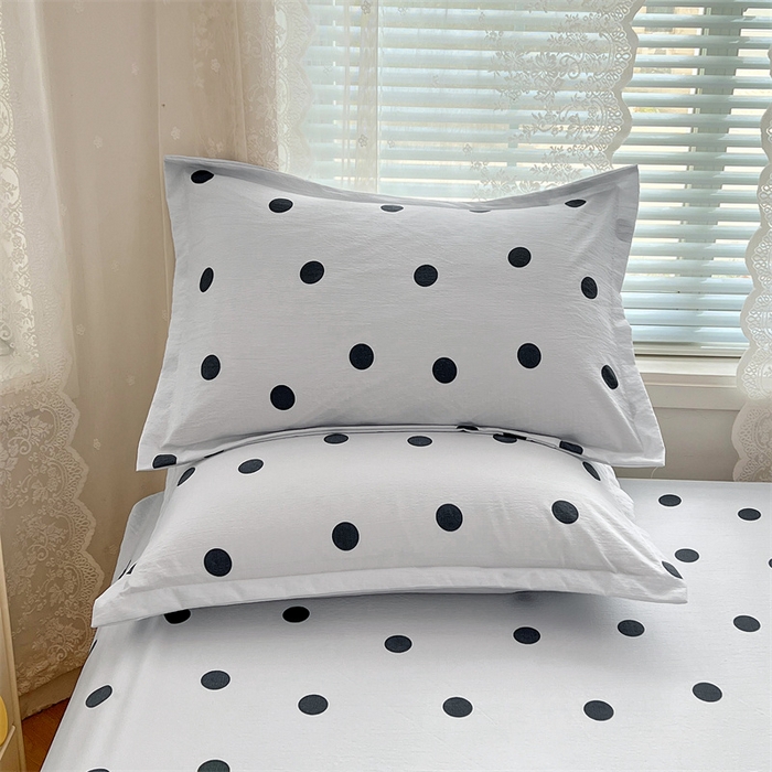 91家纺网 家纺一手货源 找家纺 梦舒羽 2025新款双层纱枕套宿舍学生单只枕芯套枕头内胆套一对装-缤纷波点 波点-至尊黑