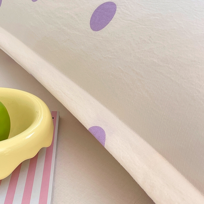 91家纺网 家纺一手货源 找家纺 梦舒羽 2025新款双层纱双人枕套情侣学生长枕芯套枕头内胆套-缤纷波点 波点-星黛紫