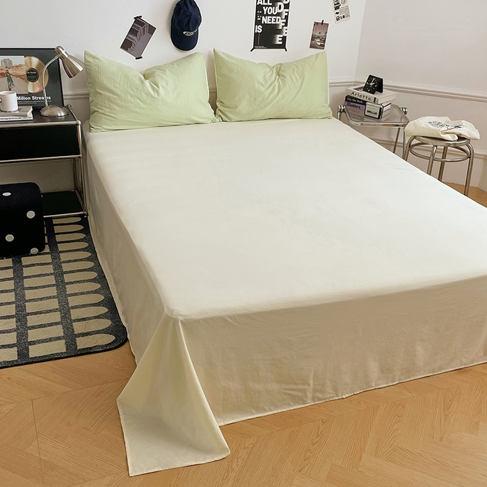 91家纺网 家纺一手货源 找家纺 梦卓家纺 2025爆款ins风超柔褶皱亲肤磨毛水洗棉四件套 奶酪薄荷