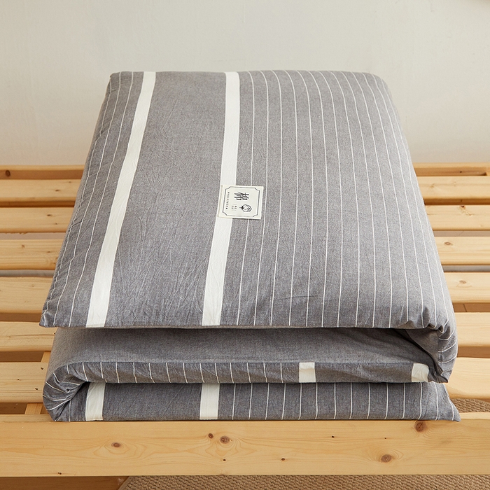 91家纺网 家纺一手货源 找家纺 2024新款水洗棉可拆洗棉花学生床垫床褥垫褥子床垫 灰白条