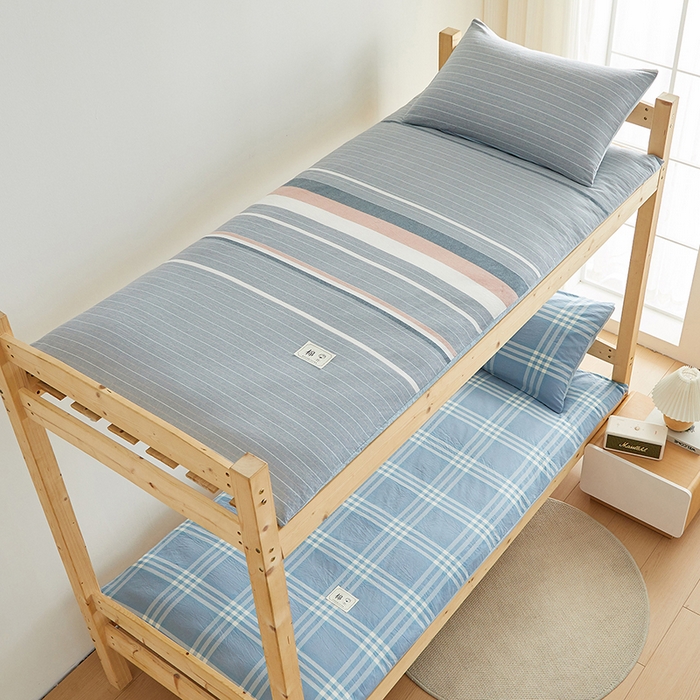 91家纺网 家纺一手货源 找家纺 2024新款水洗棉可拆洗棉花学生床垫床褥垫褥子床垫 蓝调格