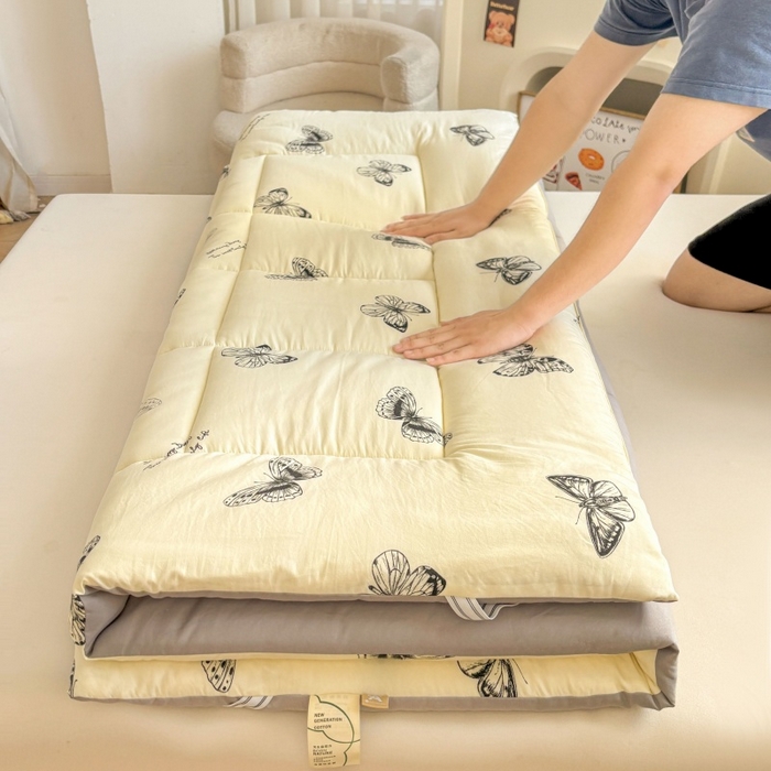 91家纺网 家纺一手货源 找家纺 魅图家纺 2025新款A类云朵棉印花棉花软床垫床褥子 蝶恋舞