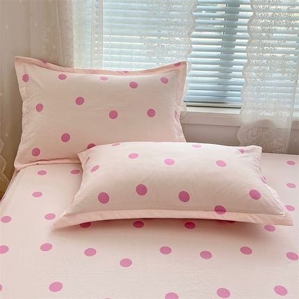 梦舒羽 2025新款双层纱枕套宿舍学生单只枕芯套枕头内胆套一对装-缤纷波点 波点-樱花粉