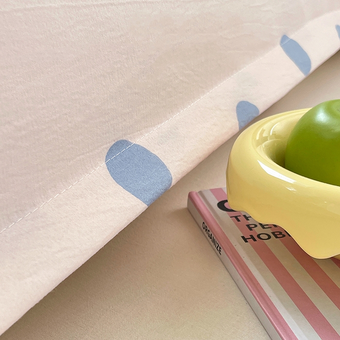 91家纺网 家纺一手货源 找家纺 梦舒羽 2025新款双层纱双人枕套情侣学生长枕芯套枕头内胆套-缤纷波点 波点-浅天蓝