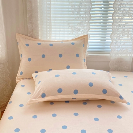 91家纺网 家纺一手货源 找家纺 （总）圣比熊 2025新款双层纱枕套宿舍学生单只枕芯套枕头内胆套一对装-缤纷波点