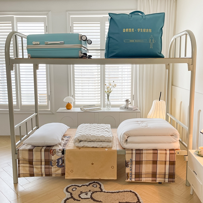 91家纺网 家纺一手货源 找家纺 慕木家纺 2025新款12868全棉印花学生上下铺三件套大礼包系列 童年时光