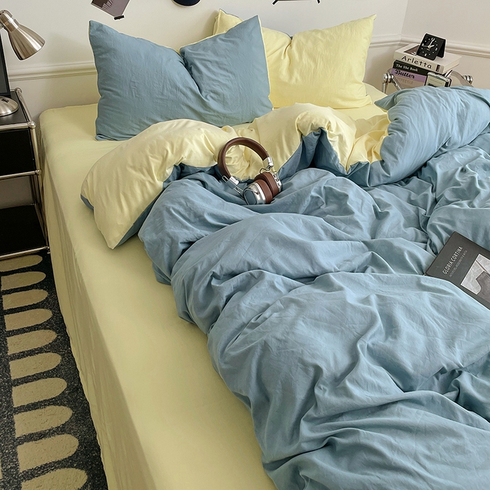 91家纺网 家纺一手货源 找家纺 梦卓家纺 2025爆款ins风超柔褶皱亲肤磨毛水洗棉四件套 浪漫地中海