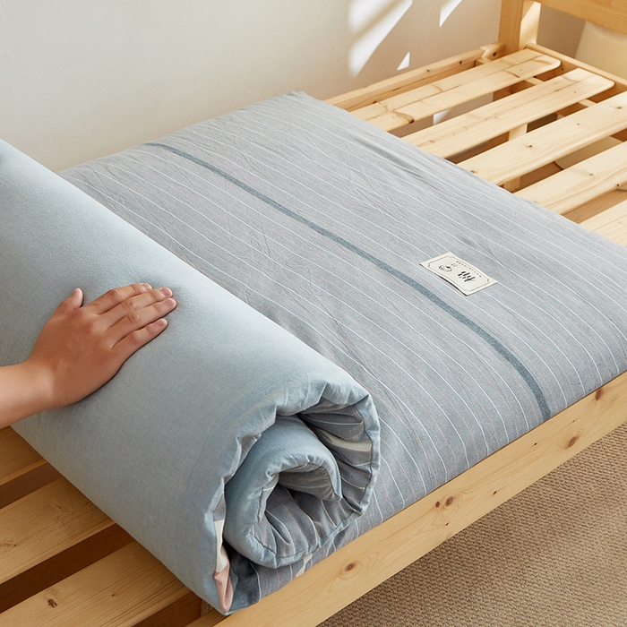 91家纺网 家纺一手货源 找家纺 2024新款水洗棉可拆洗棉花学生床垫床褥垫褥子床垫 流年灰