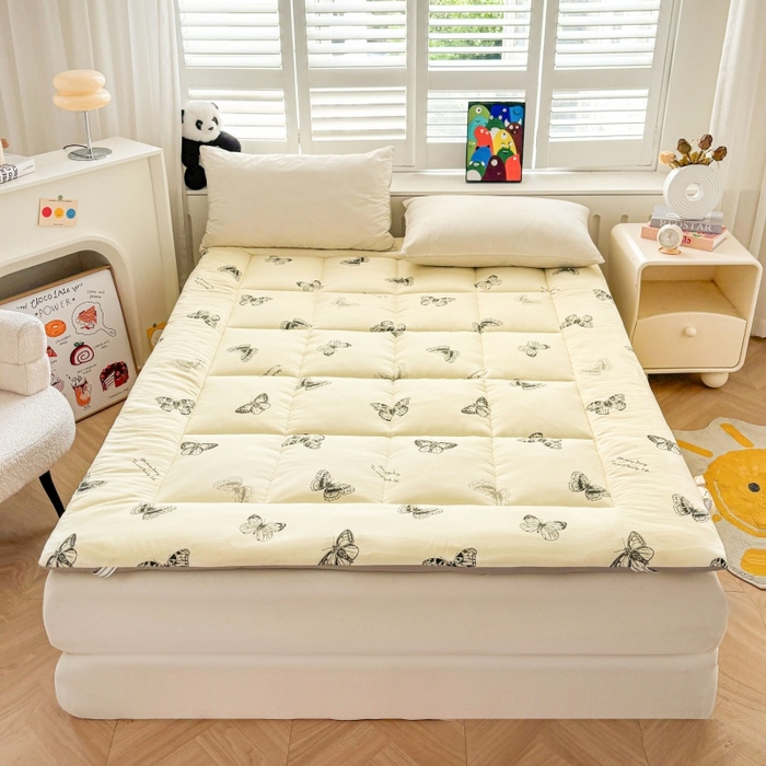 91家纺网 家纺一手货源 找家纺 魅图家纺 2025新款A类云朵棉印花棉花软床垫床褥子 蝶恋舞