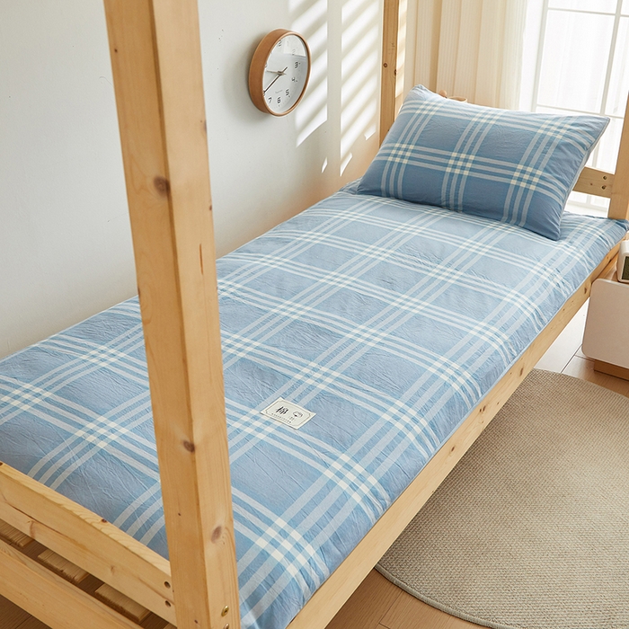 91家纺网 家纺一手货源 找家纺 2024新款水洗棉可拆洗棉花学生床垫床褥垫褥子床垫 蓝调格