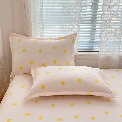 梦舒羽 2025新款双层纱枕套宿舍学生单只枕芯套枕头内胆套一对装-缤纷波点 波点-向阳黄