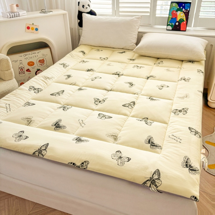 91家纺网 家纺一手货源 找家纺 魅图家纺 2025新款A类云朵棉印花棉花软床垫床褥子 蝶恋舞