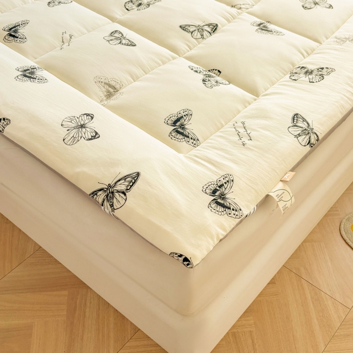 91家纺网 家纺一手货源 找家纺 魅图家纺 2025新款A类云朵棉印花棉花软床垫床褥子 蝶恋舞