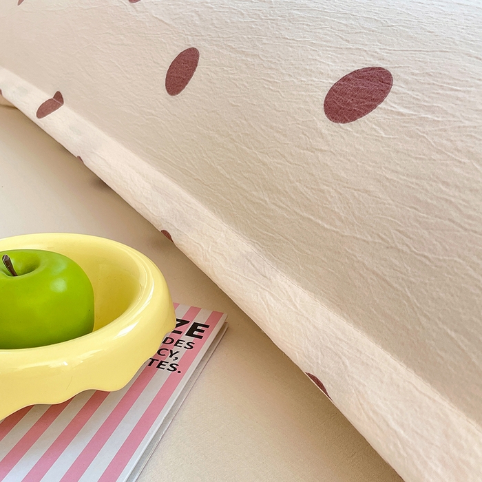 91家纺网 家纺一手货源 找家纺 （总）梦舒羽 2025新款双层纱双人枕套情侣学生长枕芯套枕头内胆套-缤纷波点