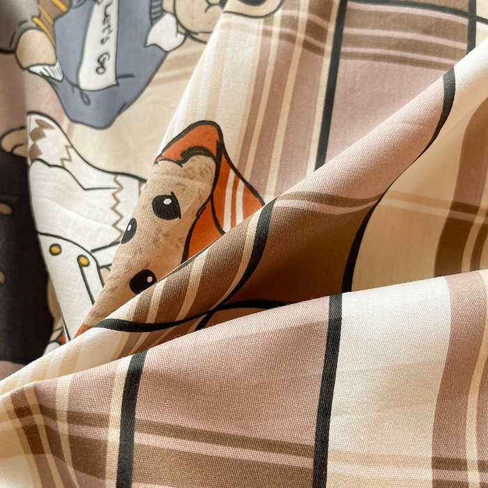 91家纺网 家纺一手货源 找家纺 慕木家纺 2025新款12868全棉印花学生上下铺三件套大礼包系列 童年时光