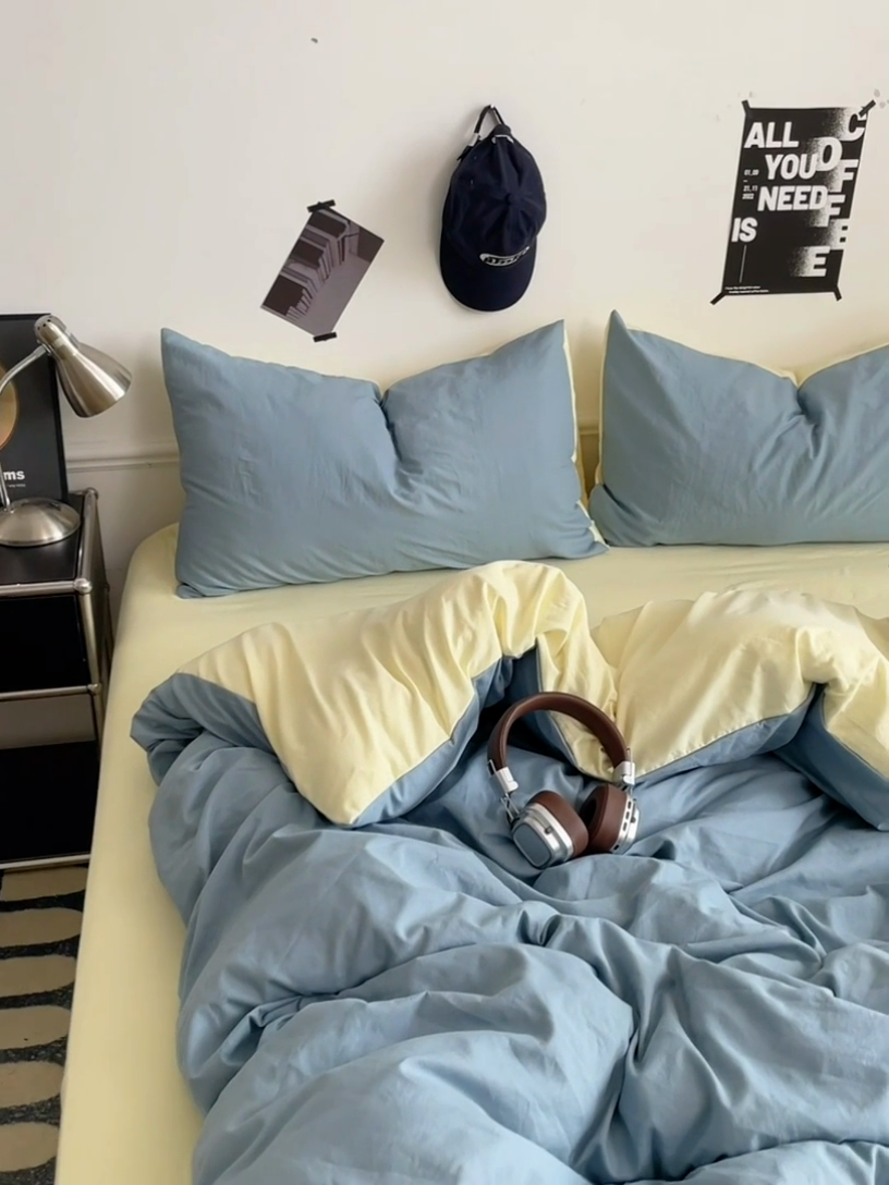 91家纺网 家纺一手货源 找家纺 梦卓家纺 2025爆款ins风超柔褶皱亲肤磨毛水洗棉四件套 浪漫地中海