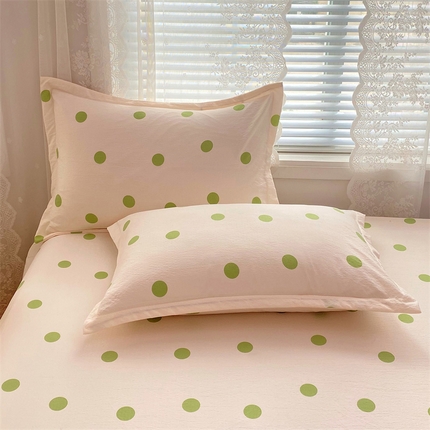 圣比熊 2025新款双层纱枕套宿舍学生单只枕芯套枕头内胆套一对装-缤纷波点 波点-清新绿