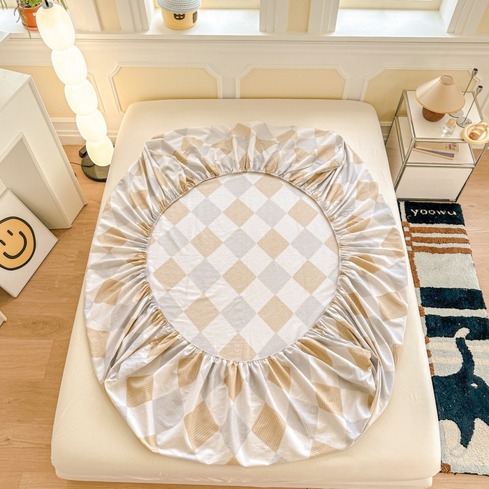 91家纺网 家纺一手货源 找家纺 帛织澜家纺 2025新款喷气12868系列纯棉印花单床笠 瑞吉斯