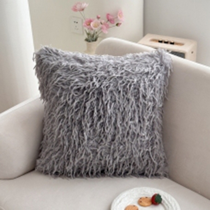 新奇异 2025新款羽毛绒抱枕靠垫 长羽毛绒-深灰