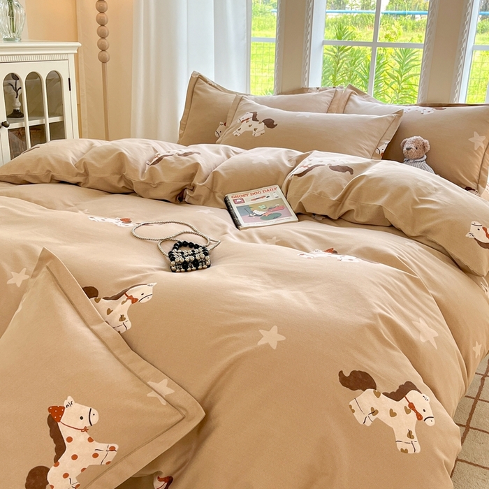 91家纺网 家纺一手货源 找家纺 莱通家纺 2025新款新疆棉加厚生态磨毛印花单被套 贝儿