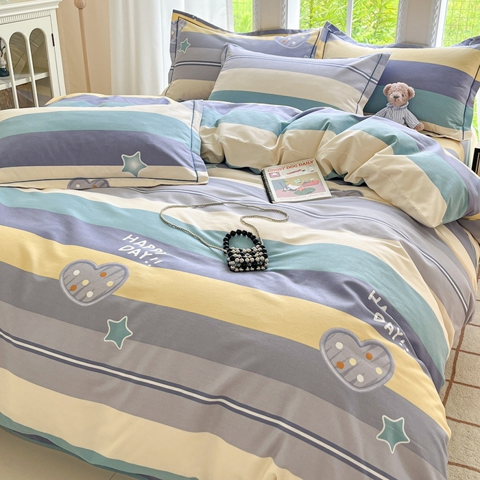 91家纺网 家纺一手货源 找家纺 莱通家纺 2025新款新疆棉加厚生态磨毛印花四件套 阿勒泰绿