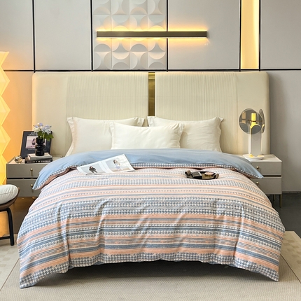 91家纺网 家纺一手货源 找家纺 凌鼎 2025新款喷气加厚磨毛单被套 华丽之都桔