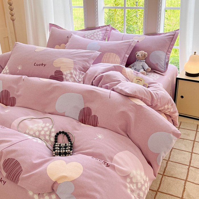 91家纺网 家纺一手货源 找家纺 莱通家纺 2025新款新疆棉加厚生态磨毛印花单被套 怦然心动