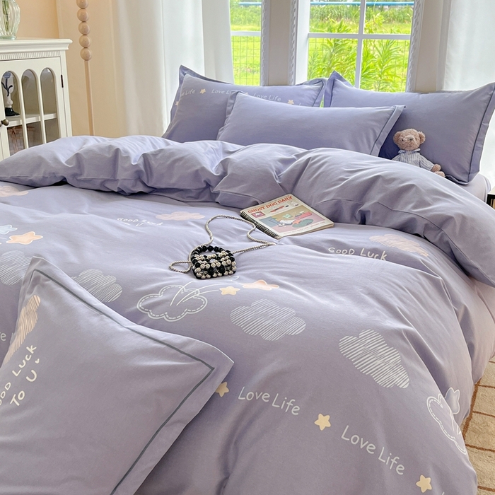 91家纺网 家纺一手货源 找家纺 莱通家纺 2025新款新疆棉加厚生态磨毛印花单被套 春天里