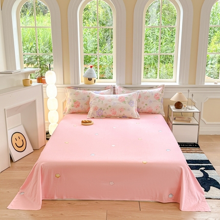 帛织澜家纺 2025新款12868全棉喷气印花床单单件 遇妍-B版