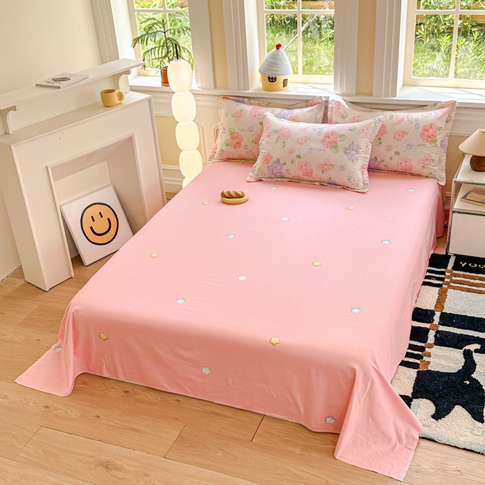 91家纺网 家纺一手货源 找家纺 帛织澜家纺 2025新款12868全棉喷气印花床单单件 遇妍-B版