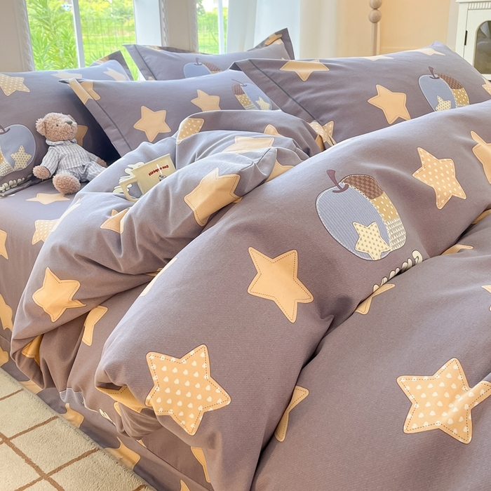 91家纺网 家纺一手货源 找家纺 莱通家纺 2025新款新疆棉加厚生态磨毛印花单被套 星芒物语