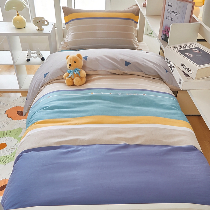 91家纺网 家纺一手货源 找家纺 安逸家纺 2024新款全棉学生三件套纯棉学生宿舍三件套 米兰印象