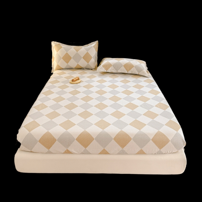 91家纺网 家纺一手货源 找家纺 帛织澜家纺 2025新款喷气12868系列纯棉印花单床笠 瑞吉斯