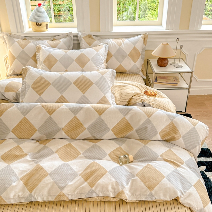 91家纺网 家纺一手货源 找家纺 帛织澜 12868全棉喷气印花四件套 瑞吉斯