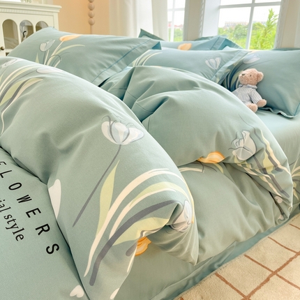 莱通家纺 2025新款新疆棉加厚生态磨毛印花单被套 郁见未来